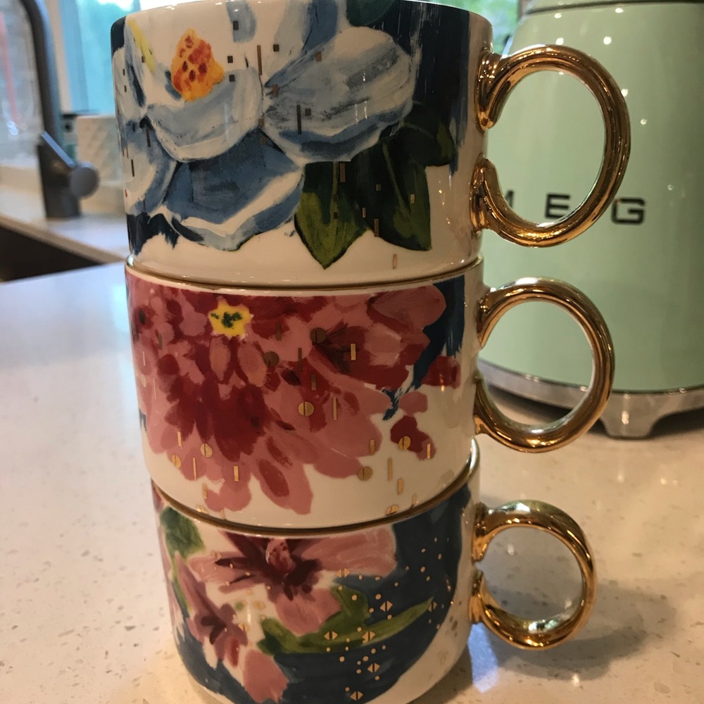 Set of 3 Anthropologie Mugs